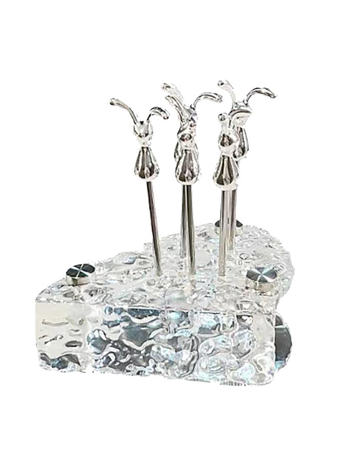 Rabbit Shape Fruit Fork Set Stainless Steel Fruit Stick Small Dessert Cake Fork for Party - Image 3